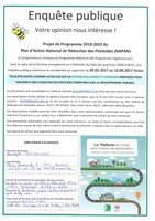 Enquête publique : projet de programme 2018-2022 du Plan d'Action National de Réduction des Pesticides (NAPAN)