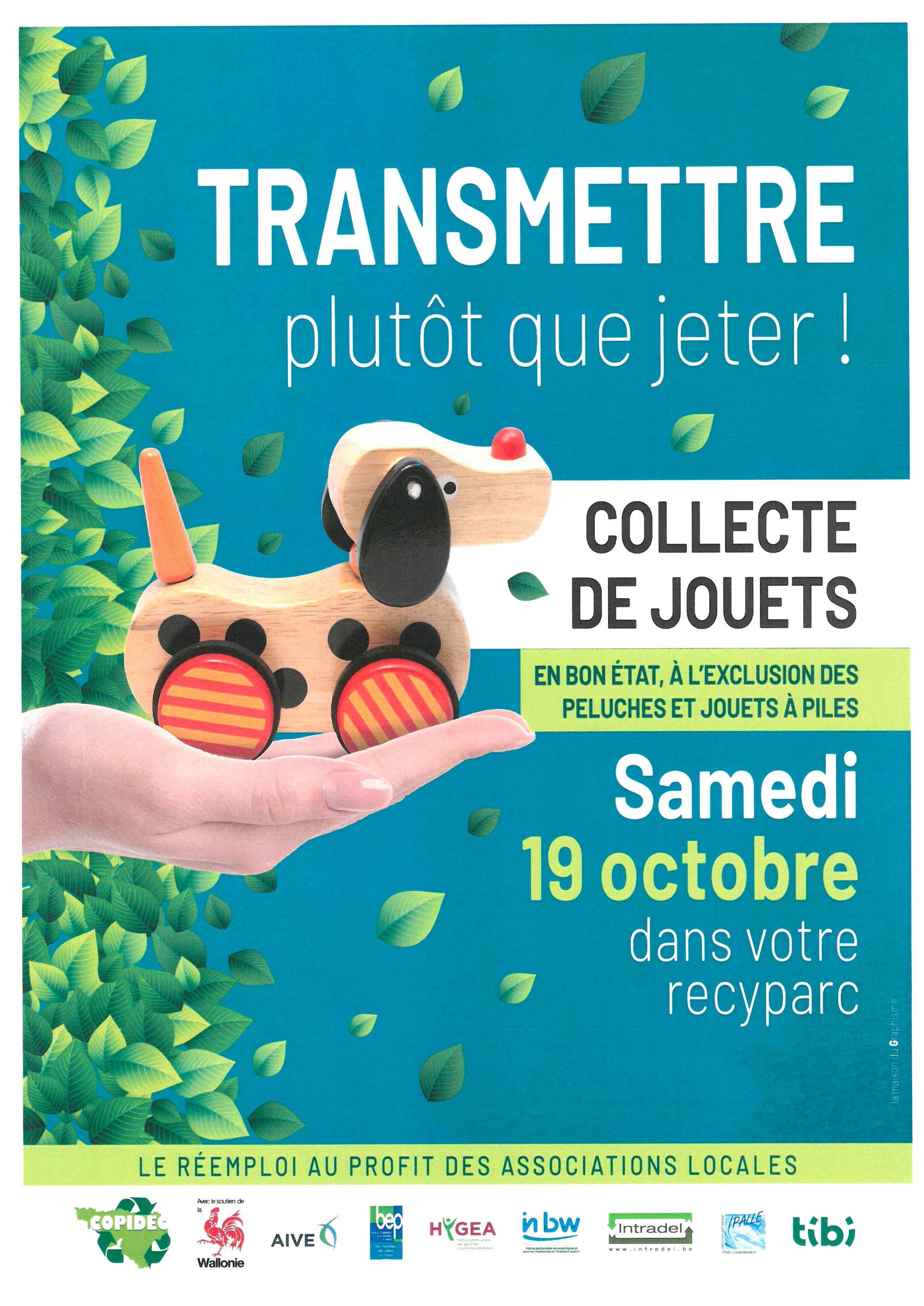 19 octobre - Collecte de jouets dans les recyparcs 
