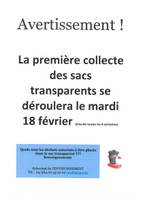 1er collecte des sacs transparents (mardi 18 février 2020) 